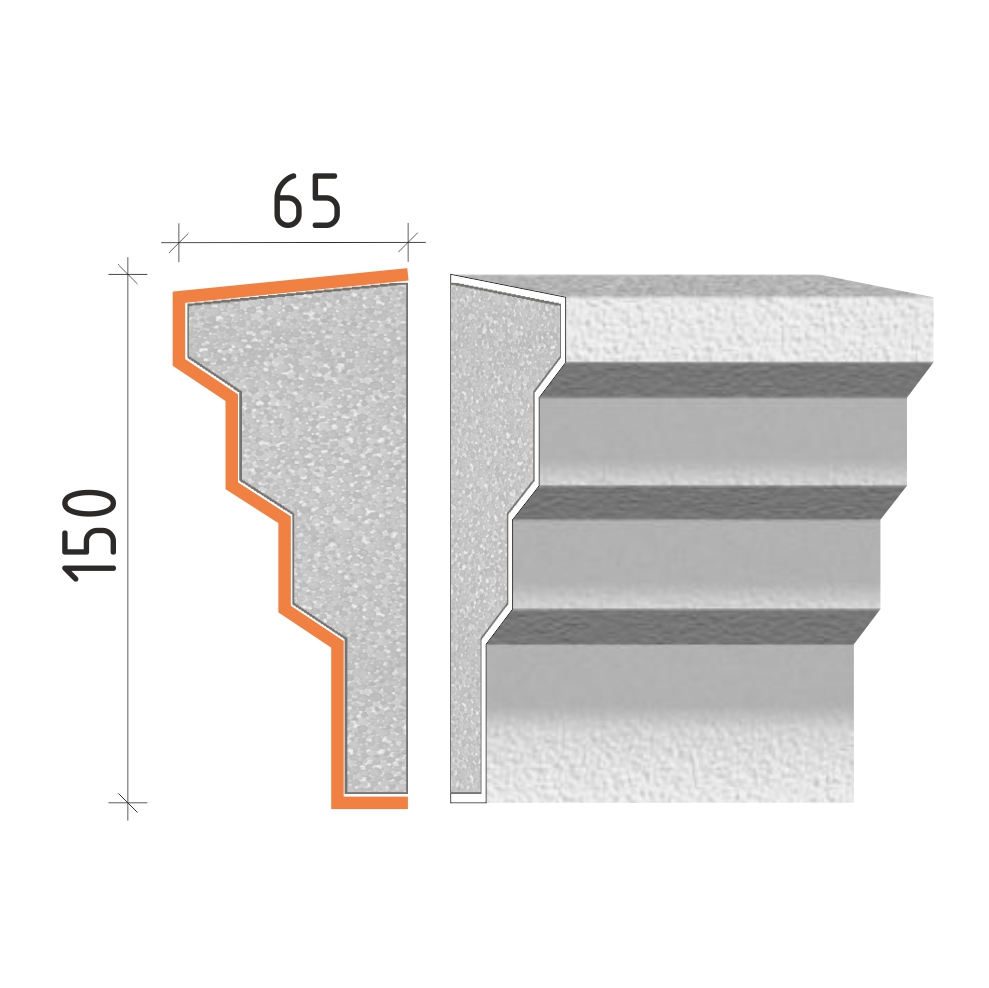 Parapetní profil 150x65 mm PP20215