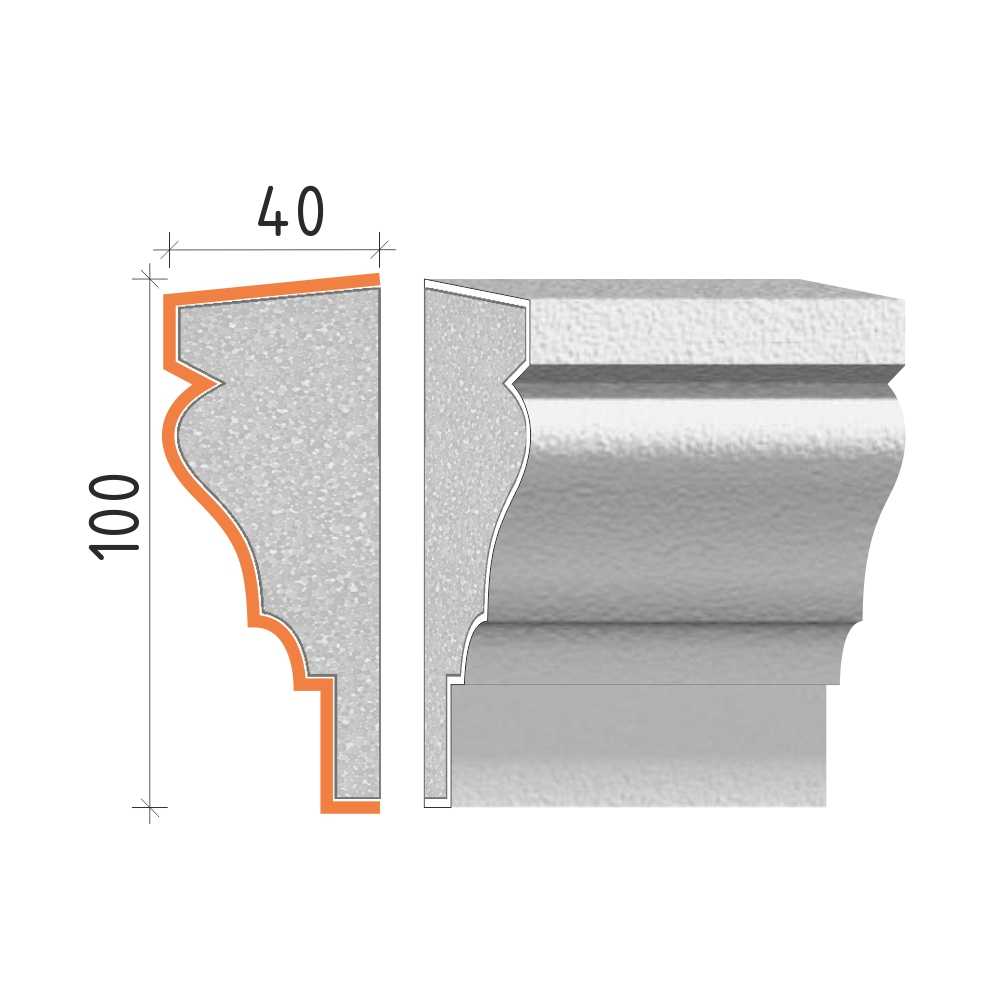 Parapetní profil 100x40mm PP21210