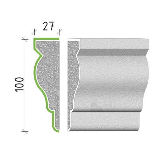 Šambrána, rámový profil 100x27 mm RP11710