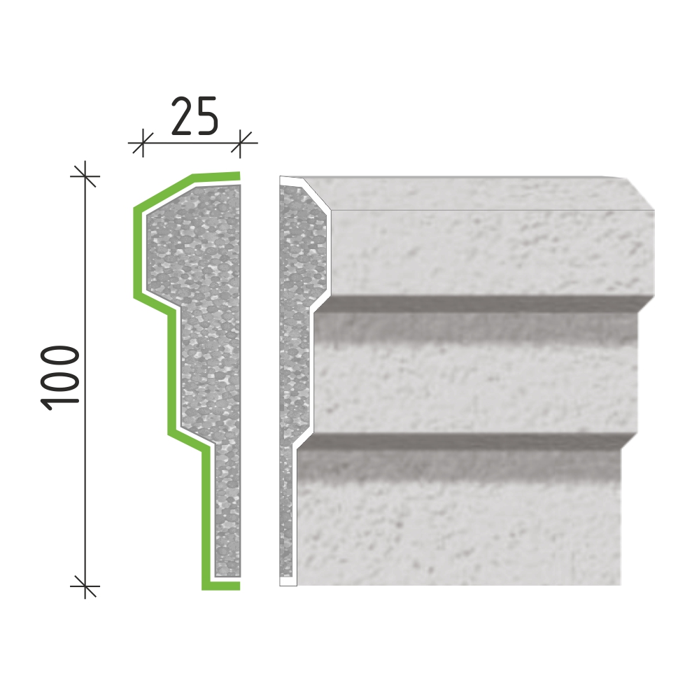 Šambrána, rámový profil 100x25mm RP10410