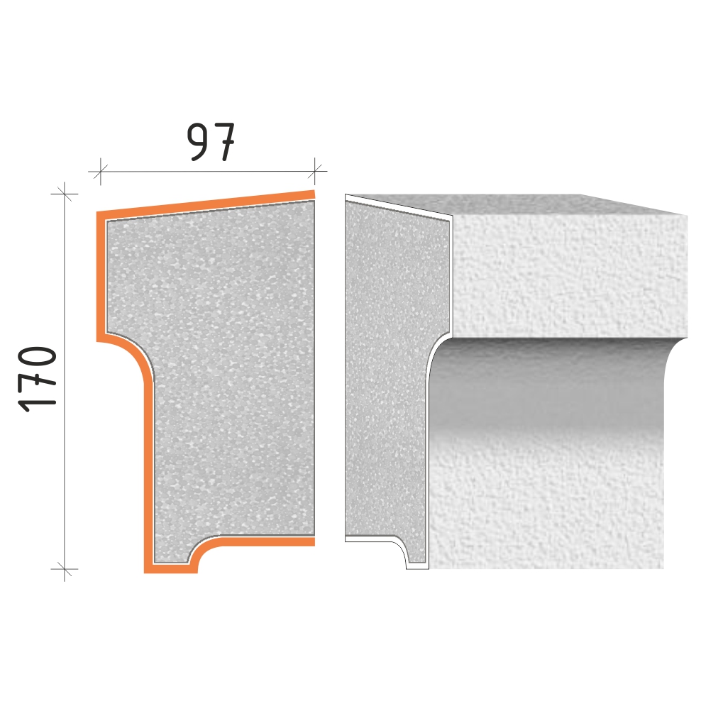 Parapetní profil 170x97mm PP20417