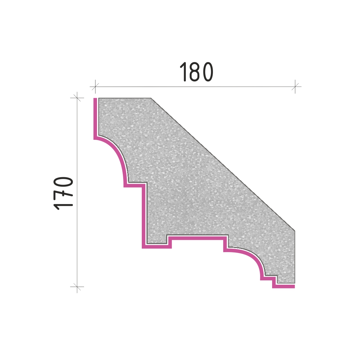 Střešní římsa 170x180mm SR51317