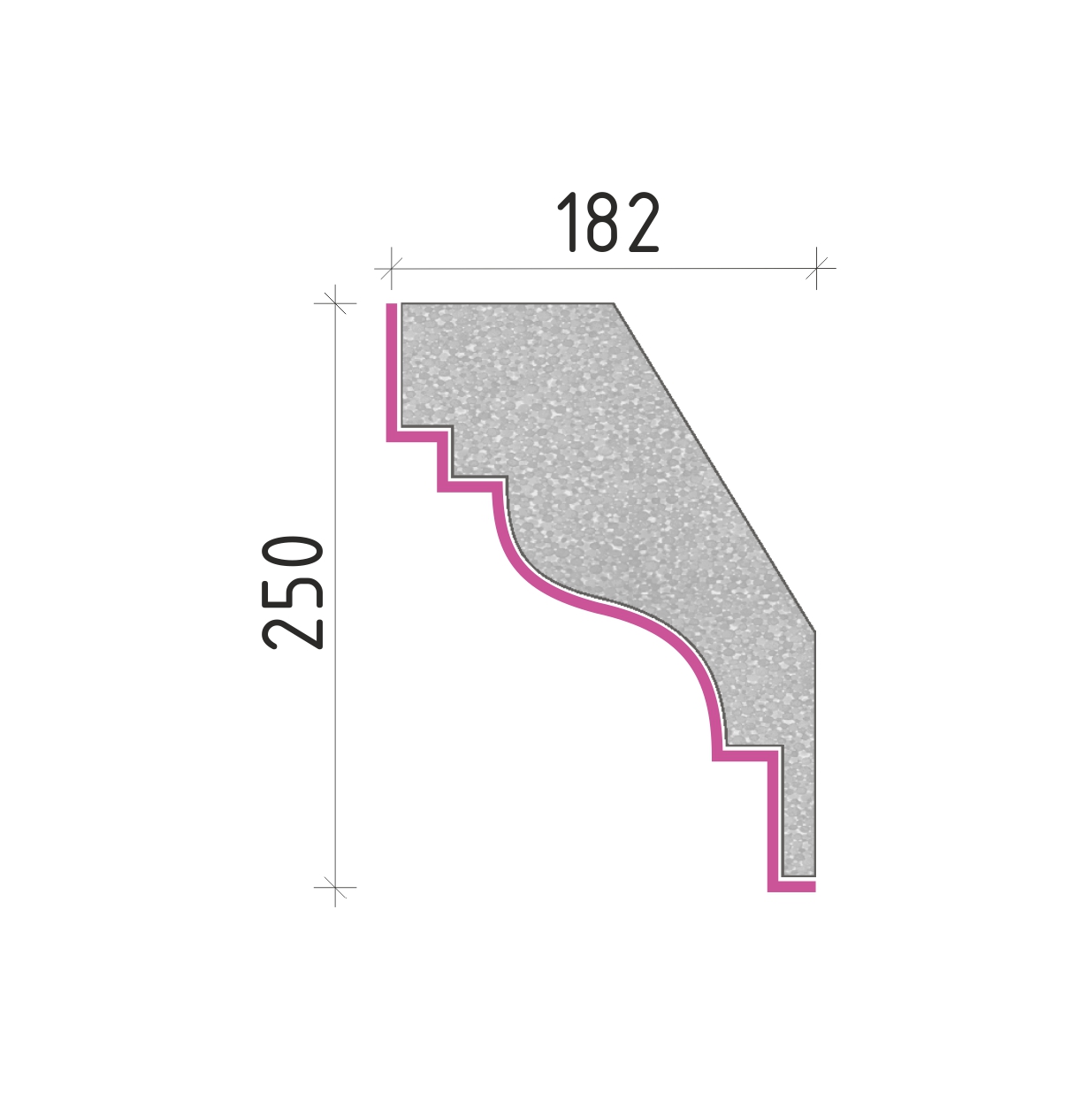 Střešní římsa 250x182mm SR51025