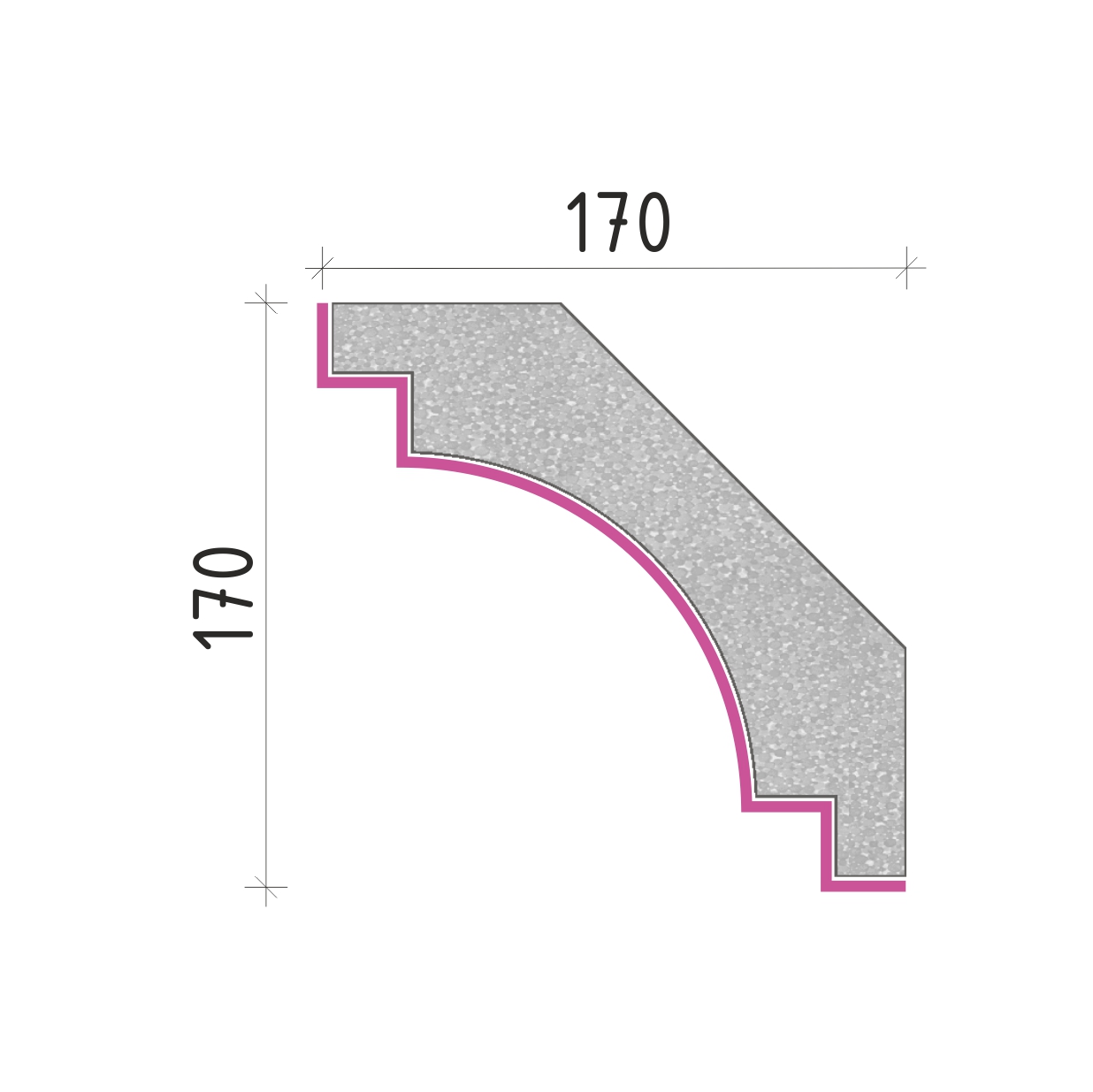 Střešní římsa 170x170mm SR50217