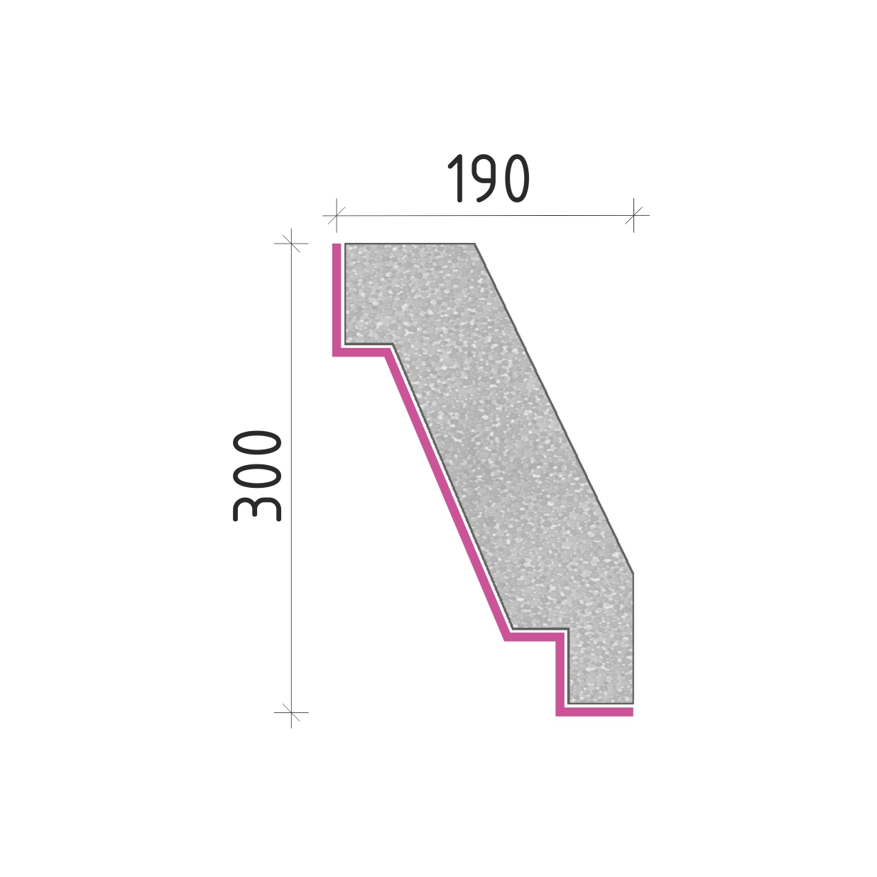 Střešní římsa 300x190mm SR50030