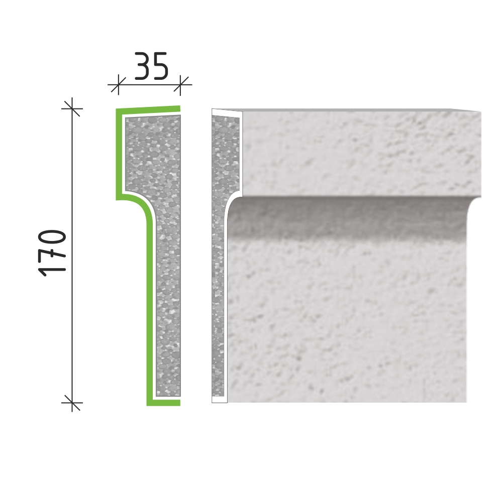Šambrána, rámový profil 170x35mm RP10517