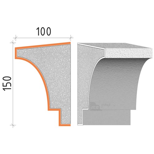 Parapetní profil 150x100mm PP21815