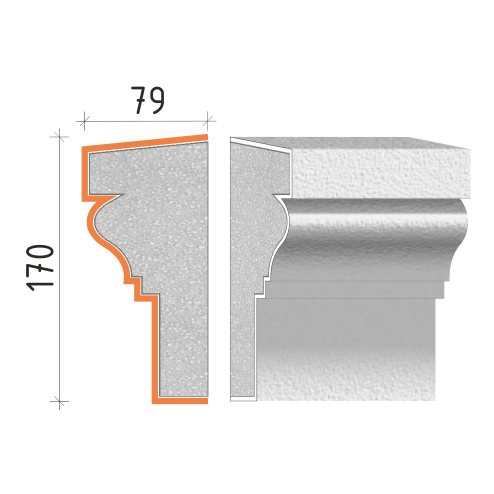 Parapetní profil 170x79mm PP21317
