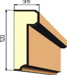 Šambrána, rámový profil 120x35 mm RP1019 ATYP
