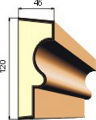 Šambrána, rámový profil 120x45mm RP1008 - ATYP