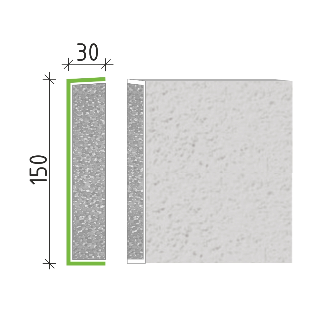 Šambrána, rámový profil 150x30mm RP10115