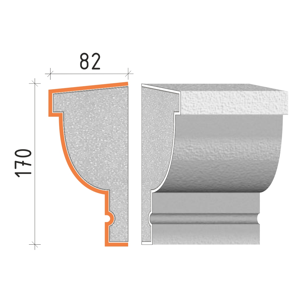 Parapetní profil 170x82mm PP22117
