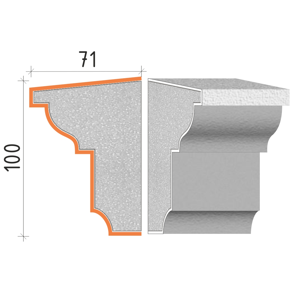 Parapetní profil 100x71mm PP21610