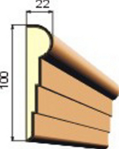 Šambrána, rámový profil 100x22mm RP1006 - ATYP