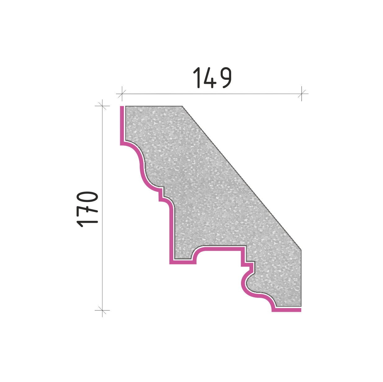 Střešní římsa 170x149mm SR51117
