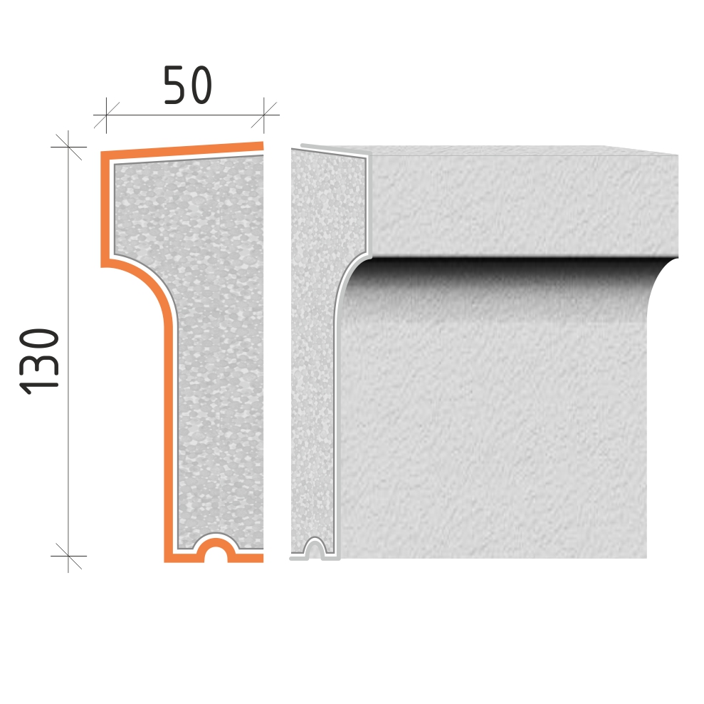 Parapetní profil 130x50mm PP22513
