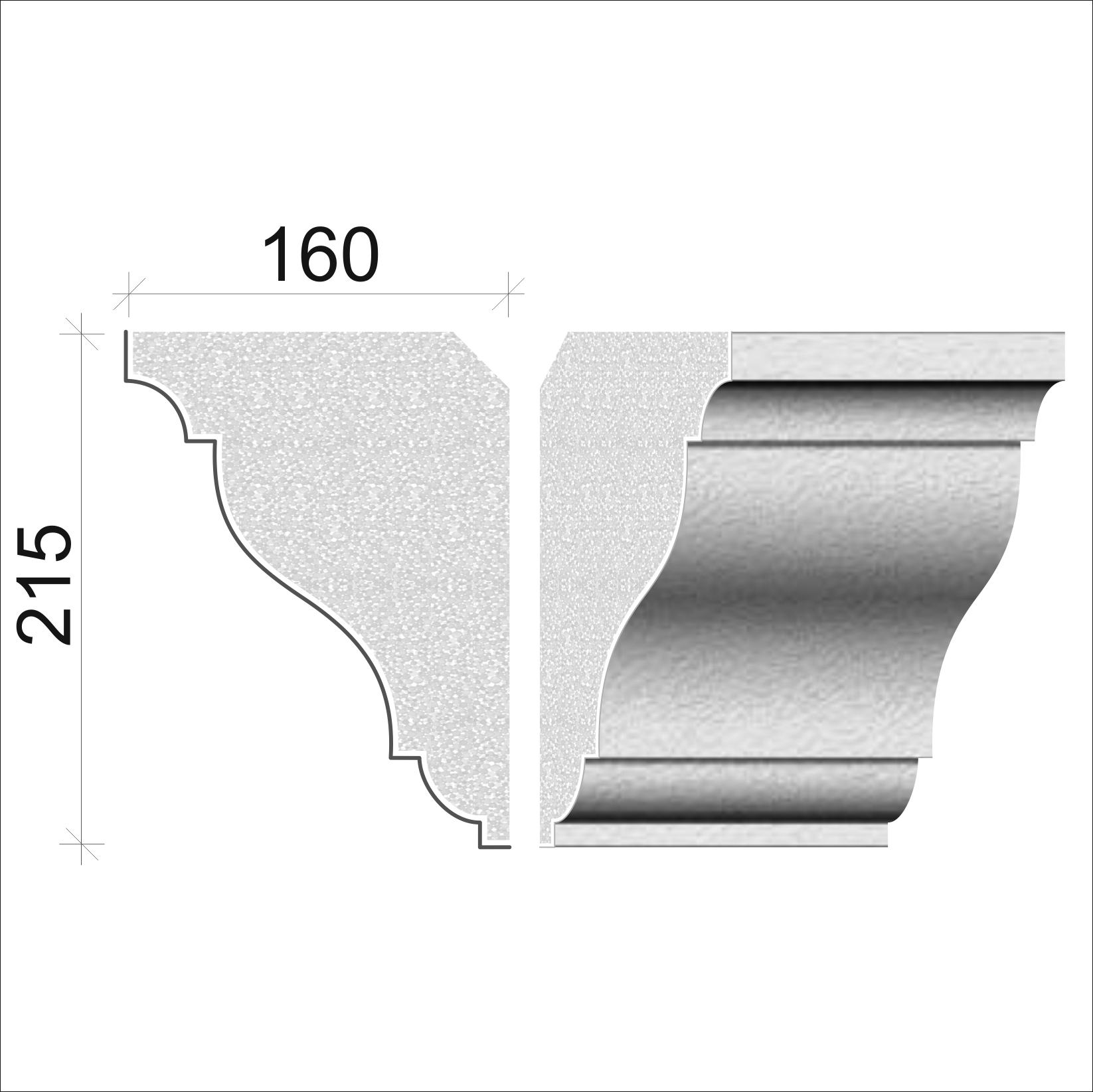 Střešní římsa 215x160 mm SR51421