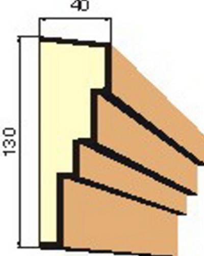 Šambrána, rámový profil 130x40mm RP1003 - ATYP