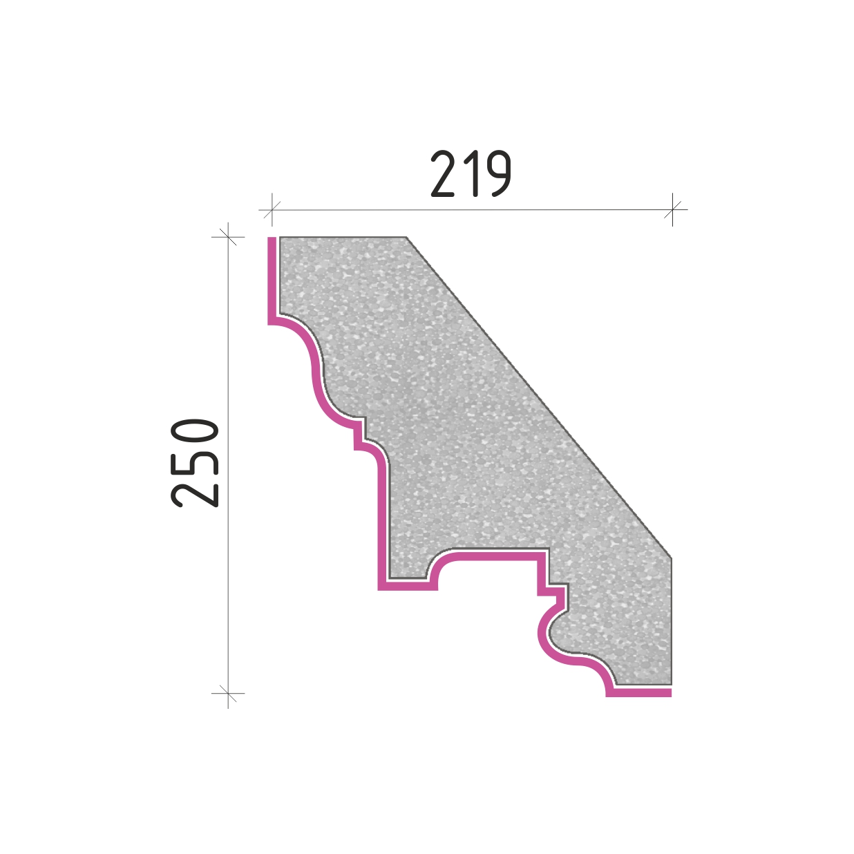 Střešní římsa 250x219mm SR51125