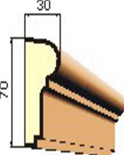 Šambrána, rámový profil 70x30mm RP1004 - ATYP