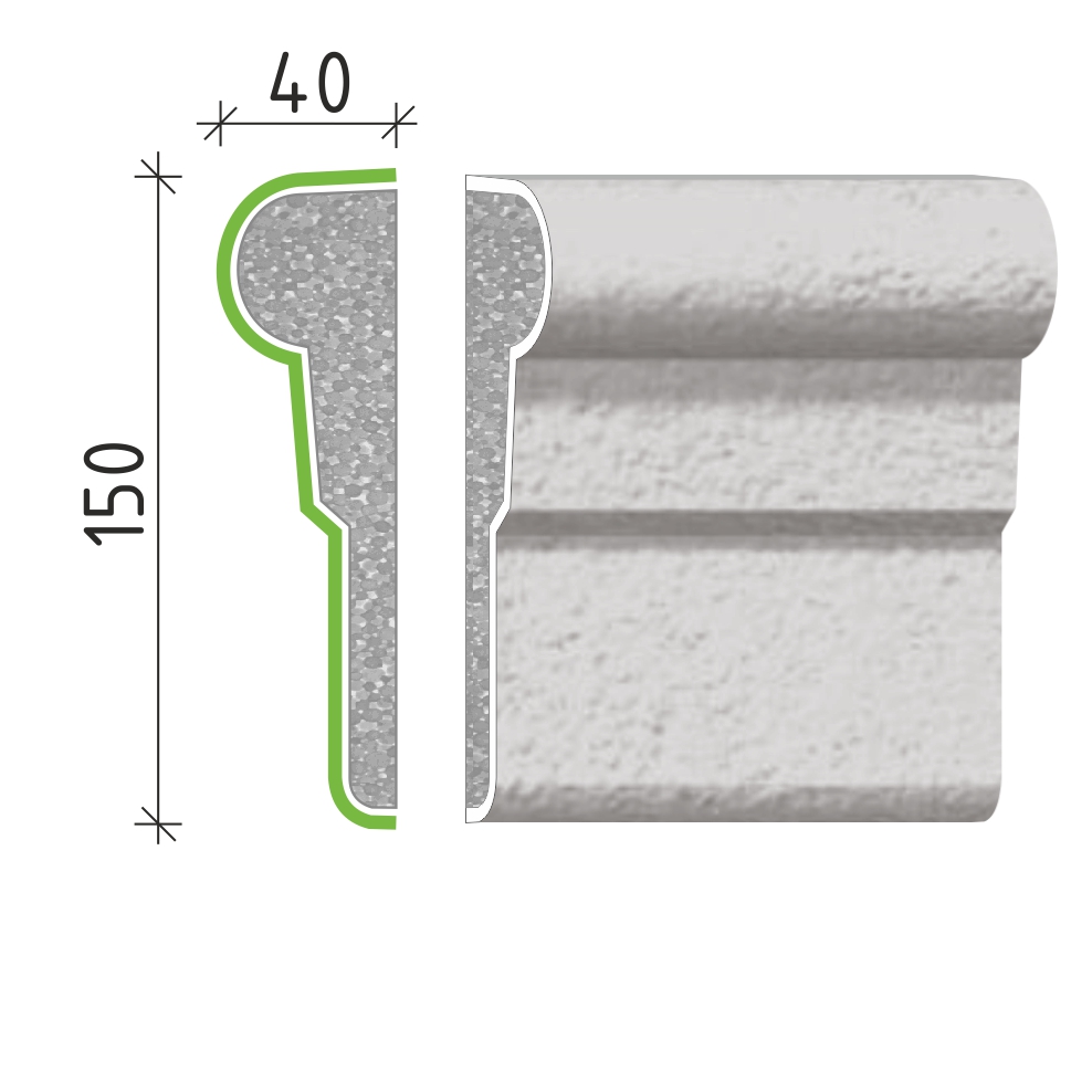 Šambrána, rámový profil 150x40mm RP11515