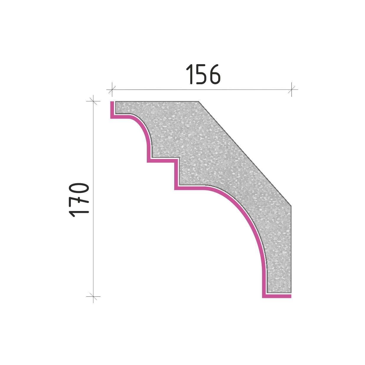 Střešní římsa 170x156mm SR50717
