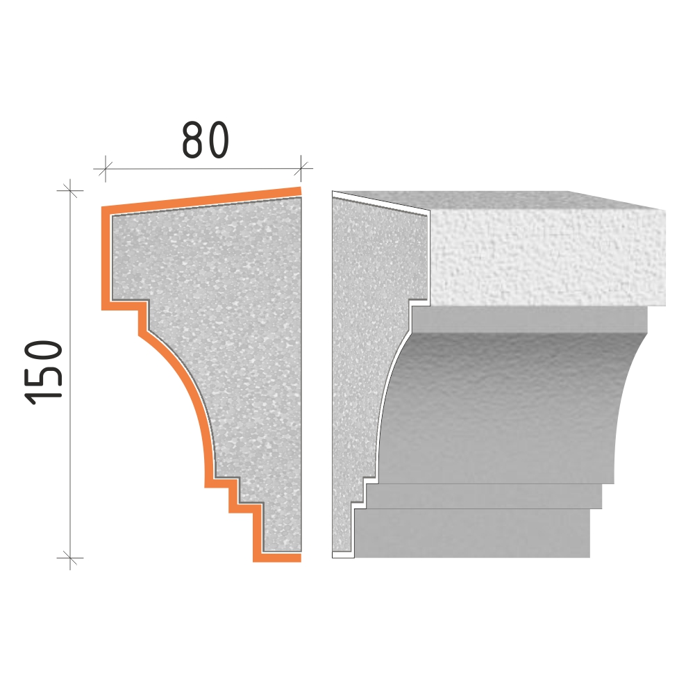 Parapetní profil 150x80mm PP20915