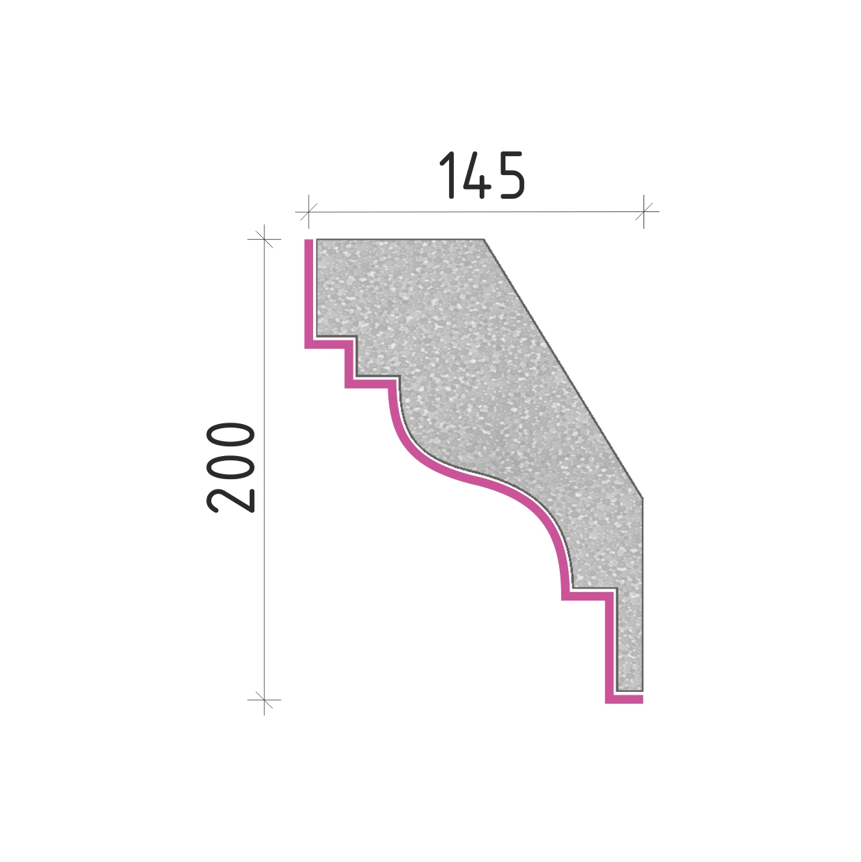 Střešní římsa 200x145mm SR51020