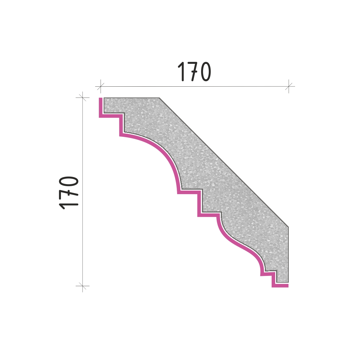 Střešní římsa 170x170mm SR50917