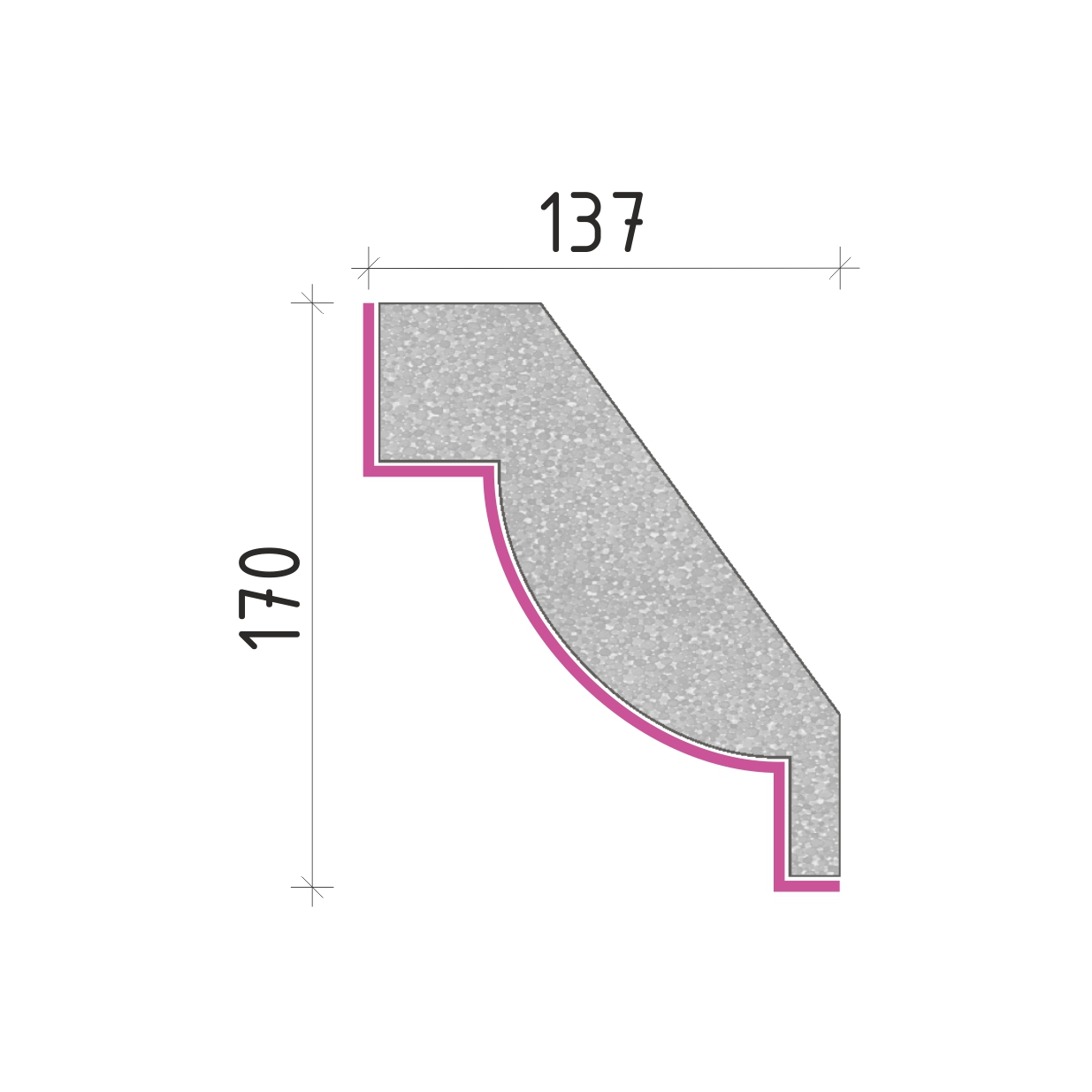Střešní římsa 170x137mm SR50417