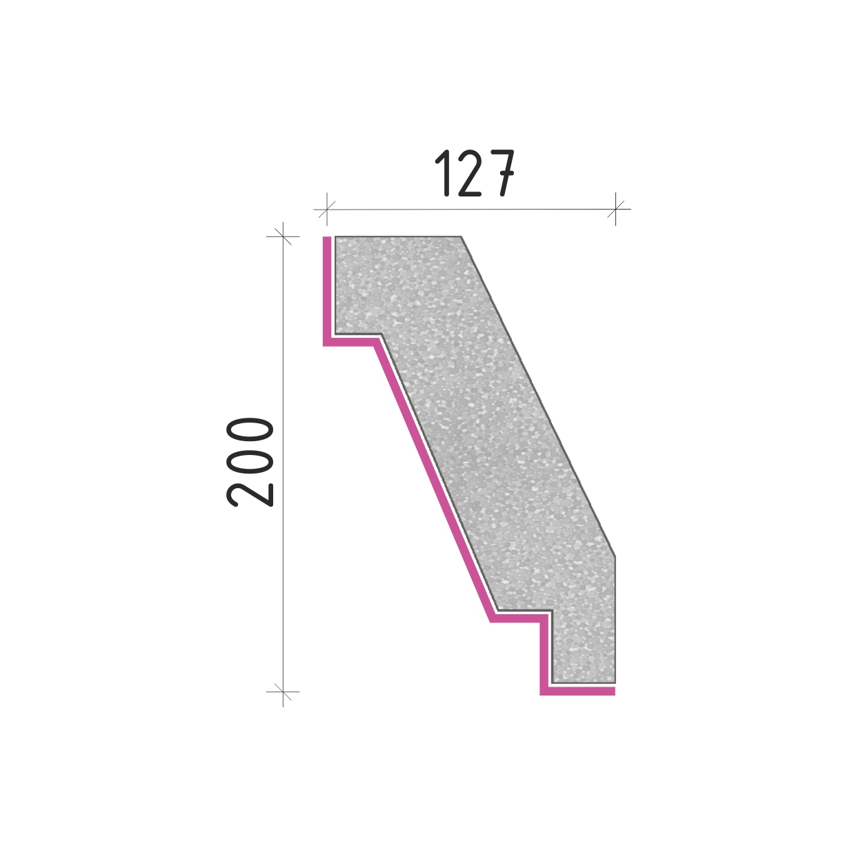 Střešní římsa 200x127mm SR50020