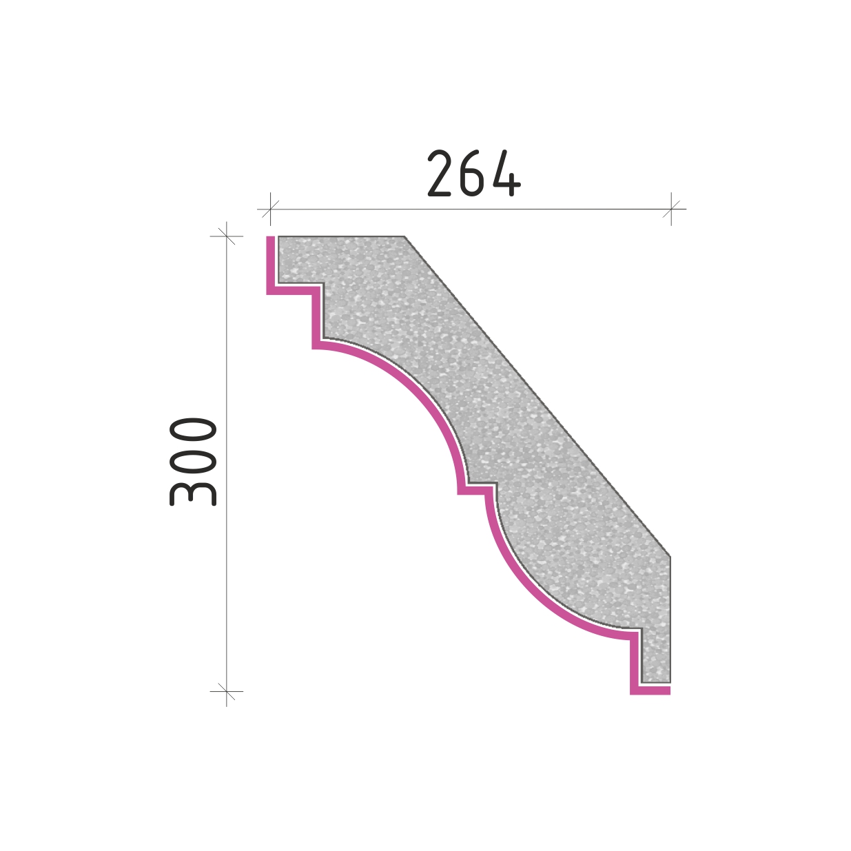 Střešní římsa 300x264mm SR50830
