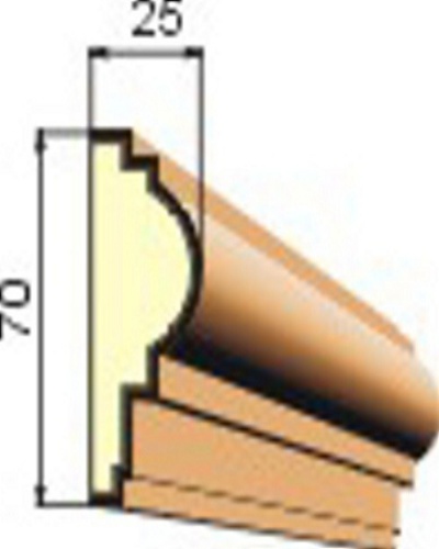 Šambrána, rámový profil 70x25 mm RP1007 - ATYP