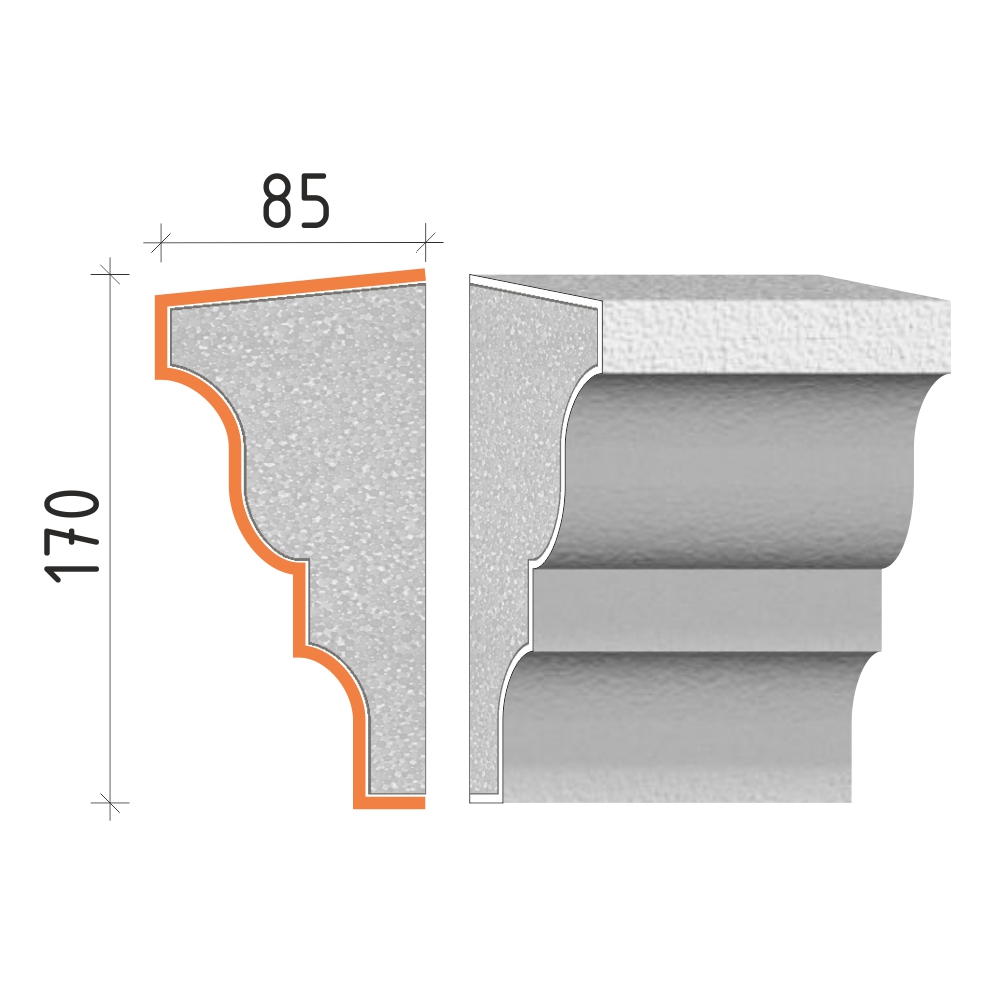 Parapetní profil 170x85mm PP22017