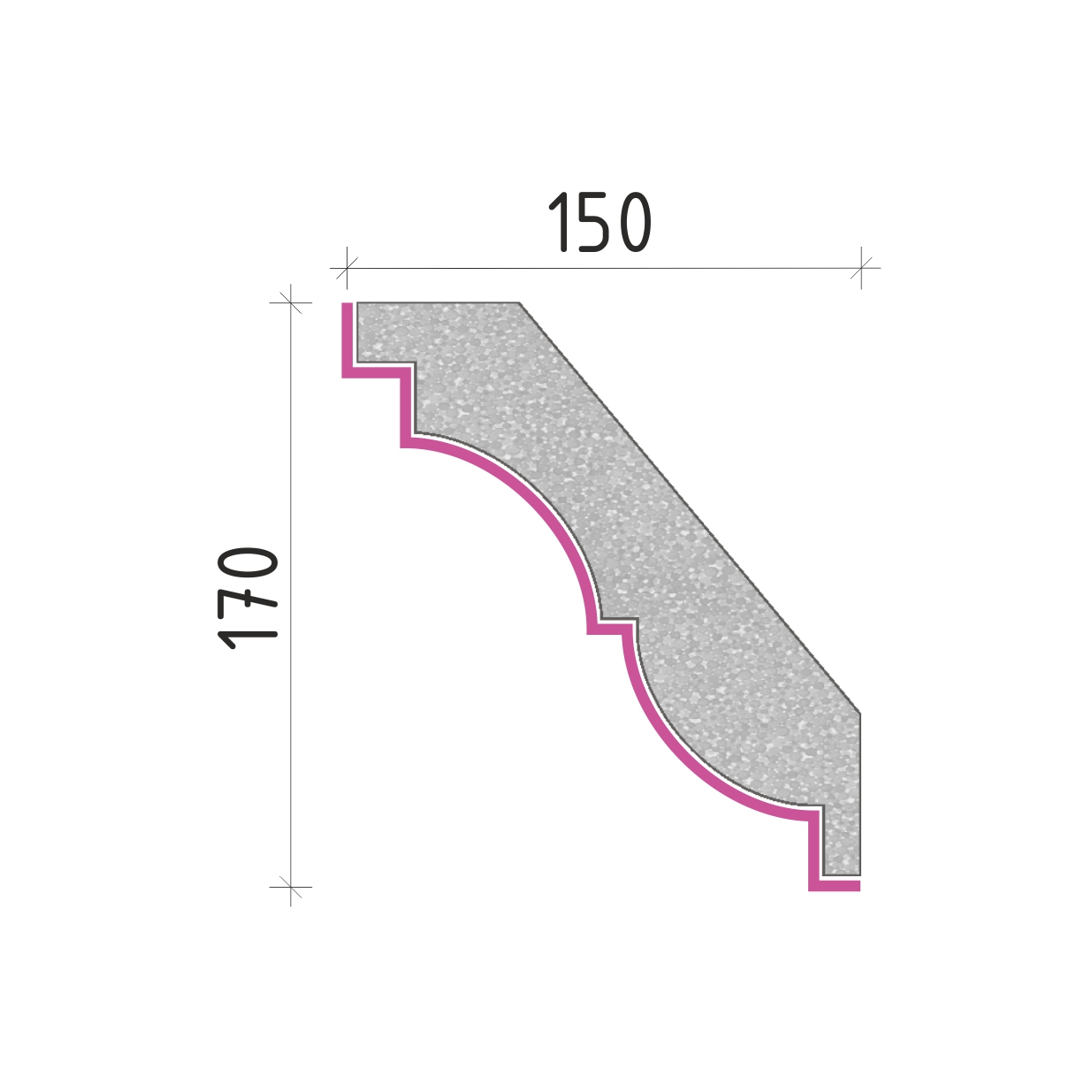 Střešní římsa 170x150mm SR50817