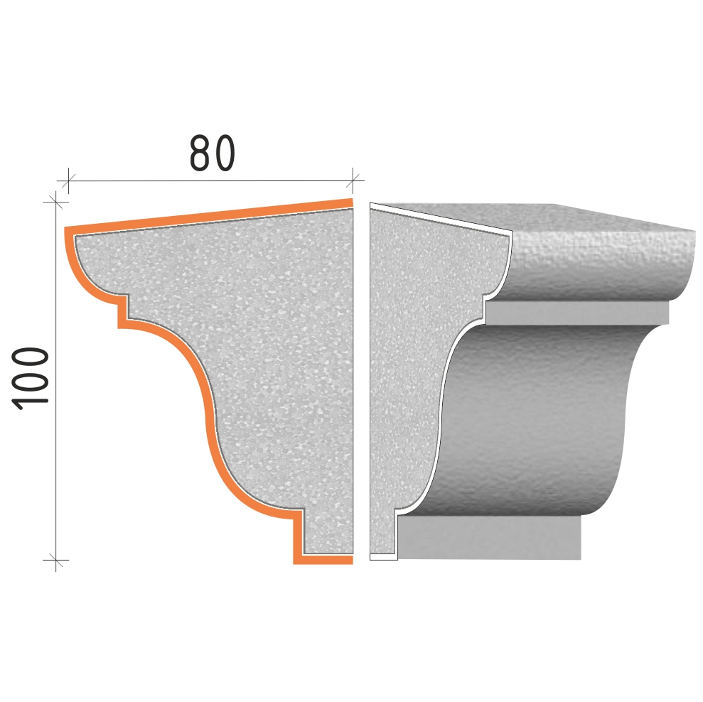 Parapetní profil 100x80mm PP21910