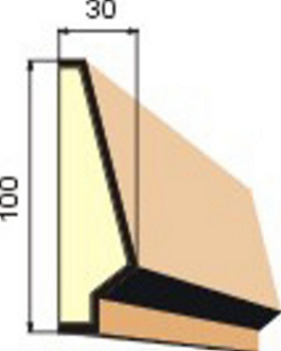 Šambrána, rámový profil 100x30mm RP1010 - ATYP