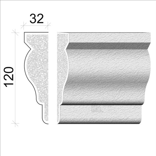 Šambrána, rámový profil 120x32 mm RP11712